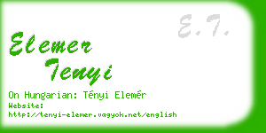 elemer tenyi business card