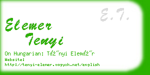 elemer tenyi business card